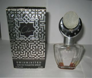 Vintage Cher Uninhibited Perfume Large 1.  5 Oz Bottle Eau De Toilette Spray & Box