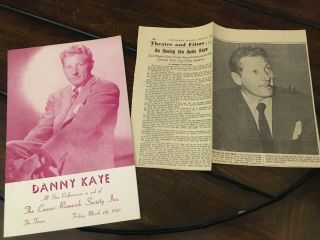 1949 Danny Kaye,  The Forum,  Montreal The Cancer Research Society,  Program,  Clip