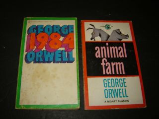2 Vintage George Orwell Books: 1984 & Animal Farm Paperback