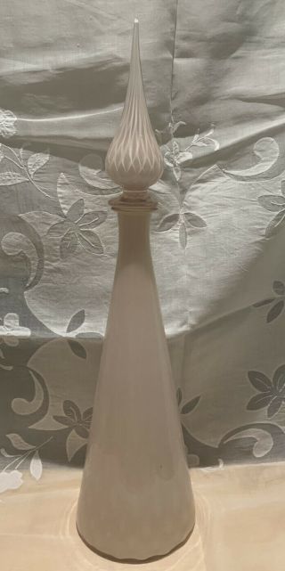 Pink Mcm Encased Glass Empoli Italy Rare Genie Bottle/decanter W/stopper 1960 