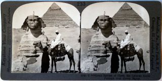 Keystone Stereoview Sphinx & Great Pyramid,  Giza,  Egypt From 1920’s 400 Set 233