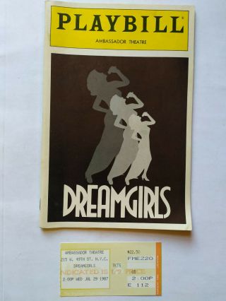Dreamgirls Playbill Ambassador Theatre Programme And Ticket 1987