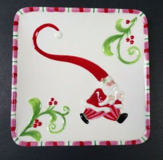 Fitz And Floyd Classic Mingle Jingle Be Merry Snack Cheese Plate Christmas Santa