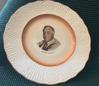 Vintage Solian Ware Somo Pottery England President Roosevelt Souvenir Plate