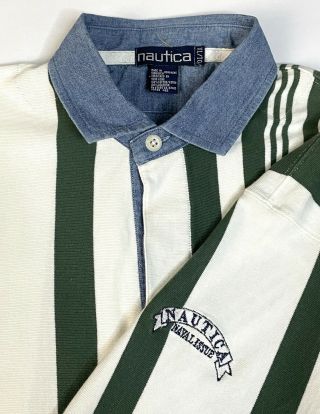 Vintage Nautica Striped Rugby Polo Shirt Embroidered￼ - Men’s Xl
