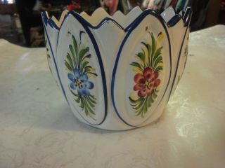 Rccl Hand Painted Flower Pot Planter Vase Portugal Made 535 Me Stamped