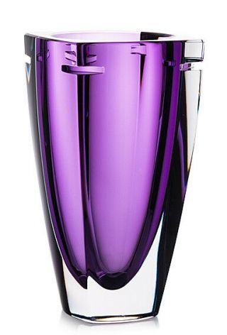Waterford Crystal 10 " Vase Heather Purple Elliptical Shape