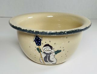 Home & Garden Party Snowman ⛄️ Small Cereal Soup Dip Bowl Centerpiece 2002 6.  25”