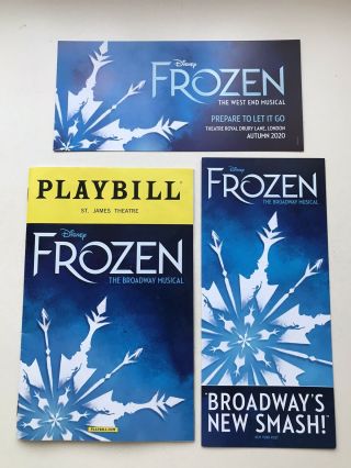 Disney’s Frozen Broadway Musical Theatre Playbill & Flyers.  Caissie Levy