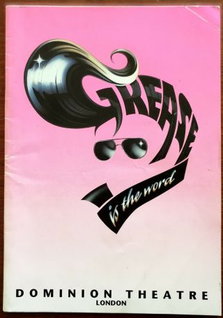 Grease Is The Word With Shane Richie & Sonia,  Dominion Theatre Programme 1990’s
