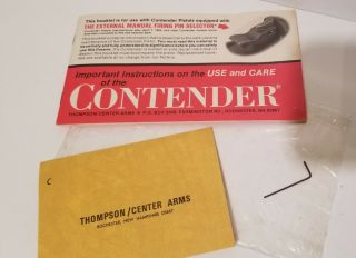 Vintage Thompson Center Arms Contender Pistol Manuals & Card & Wrench
