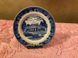 " Monticello " Home Of Thomas Jefferson Old English Staffordshire Porcelain Plate