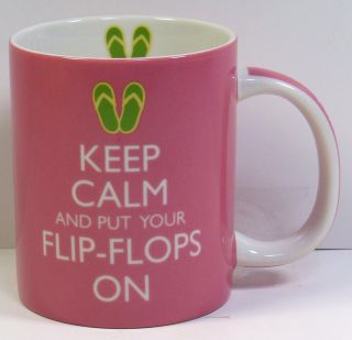 Keep Calm And Put Your Flip - Flops On Porcelain Pink Mug By Cape Shore