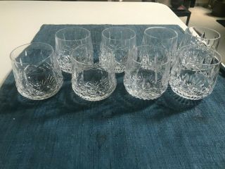 Set Of 8 Waterford Lismore Crystal Roly Poly Old Fashioned Glasses Tumblers