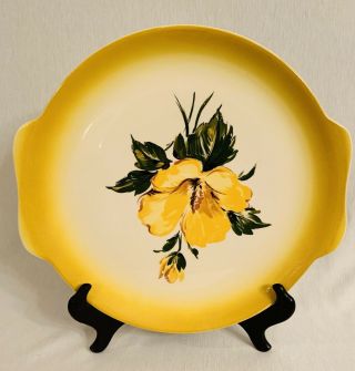 Vintage Salem China Yellow Hibiscus Platter Hawaiian Tiki Polynesian Retro Theme