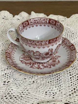 Vintage Seltmann Weiden Bavaria W Germany Porcelain Teacup Theresia Red
