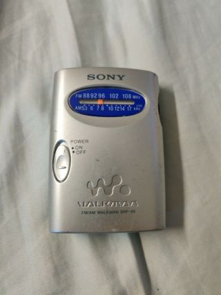 Vintage Sony Walkman Srf - 59 Personal Am/fm Stereo Radio Only Silver W/ Belt Clip
