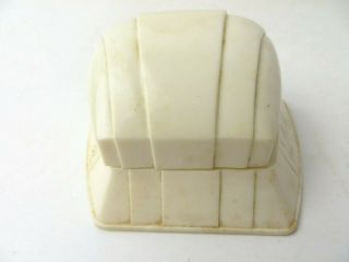 Vintage Celluloid Ring Box Art Deco Ivory With Blue Velvet Lining 4394