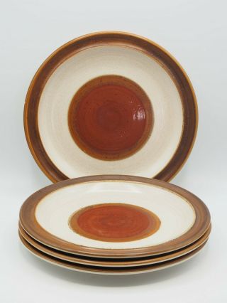Denby Made In England Potters Wheel Rust Red 4 Dinner Plates 10 "