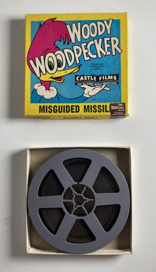 Vintage Woody Woodpecker Misguided Missile Castle Films 8mm - Sound