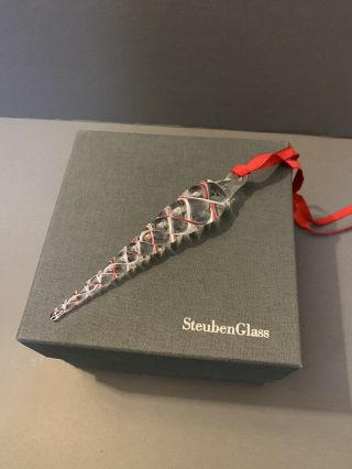 Rare Steuben Icicle Ornament Christmas Crystal Glass 8619