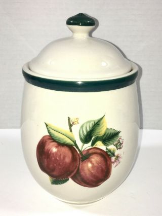 Casuals China Pearl Apple Canister And Lid Small 7 " Tall