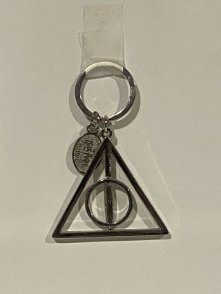 Harry Potter Deathly Hallows Keychain Silver Color