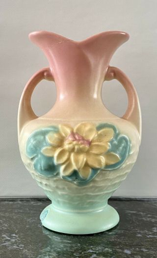 Hull Art Pottery 1940s Water Lily Vase 5 1/2 " Usa,  Near Pink Yellow Green