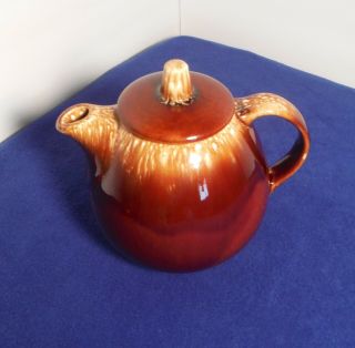 Vintage Hull Pottery Brown Drip Glaze Coffee Tea Pot & Lid