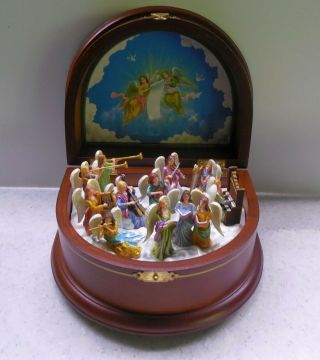 Vintage " Heavenly Angels " Holiday Music Box By " Danbury " China