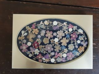 Vintage Handcrafted Pressed Flower Pct - Framed - Delicate Tiny Flowers
