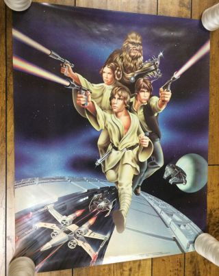 Vintage 1978 Star Wars Poster Luke,  Han,  Leia,  Chewbacca - Proctor & Gamble Promo