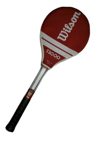 Wilson T3000 Vintage Steel Tennis Racket Racquet Light Grip 4 1/8 W/ Cover