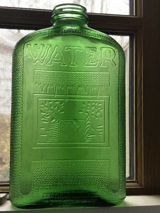1930s - 1950s Green Refrigerator Water Bottle,  1 Quart,  Vintage -