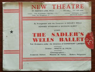 Coppelia,  The Sadler’s Wells Opera Theatre Programme 1940’s