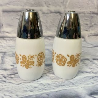 Vintage Gemco Butterfly Gold Salt And Pepper Shakers - Pyrex Corelle