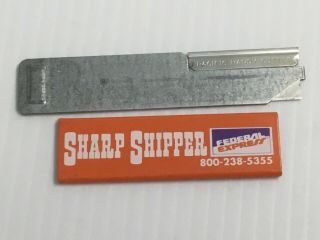 Vintage Sharp Shipper Box Cutter Federal Express Made In U.  S.  A Orange White Blue