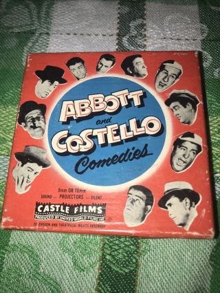 Vintage 8 Mm Movie Film In Ob: Castle Films - Abbott & Costello Fun On The Run
