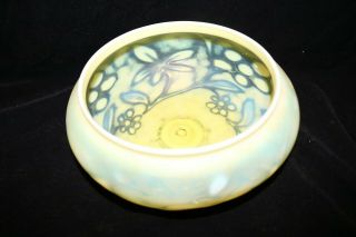 Ts Victorian Thomas Webb Vaseline Opalescent Horse Chestnut Leaf Pattern Bowl