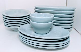 Buffalo China Lune Blue Restaurant Ware Soup Bowls Relish Oval Plates Variety