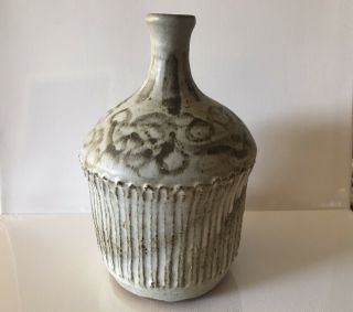 Vintage Studio Art Pottery Stoneware Vase Vessel Weed Pot Brown/beige A27180