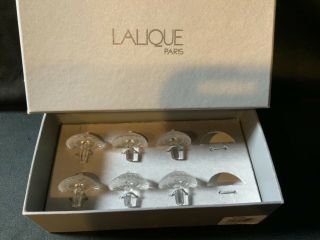 Lalique France Frosted Crystal Set Of 6 Spinning Tops Toupie Dreidels