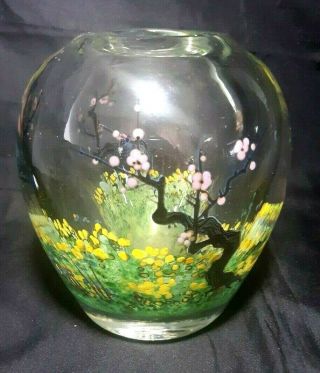 Chris Heilman / Joyce Roessler Dogwood & Floral Vase 
