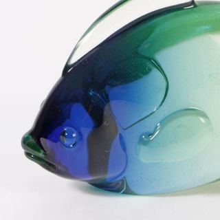 Sweet offended multicolored uranium Cenedese Murano glass fish sculpture Nason 2