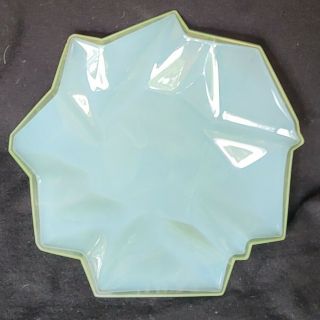 Ruben Haley Consolidated Glass Co.  Ruba Rombic Rare Opalescent Jade 6 1/2 " Plate