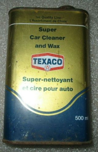 Rare Vintage Texaco Car Wax Can Metal Advertising Sign Tin Can