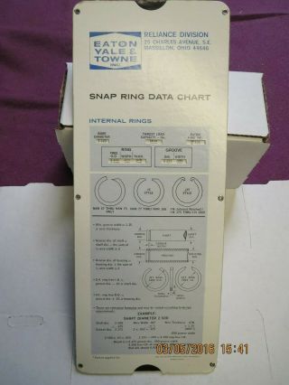 Vintage Eaton Yale & Towne Snap Ring Data Chart Slide Rule 1968