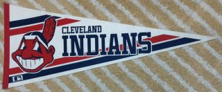 Vtg Cleveland Indians Full Size Mlb Baseball Pennant Circa Major League Film