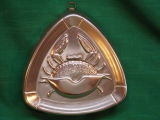 Vintage Pink Aluminum West Bend Crab Jello Cake Mold.  Wall Hanging