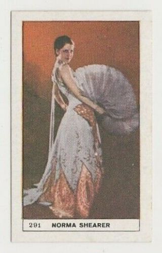 Norma Shearer Film Star Vintage 1932 Bat Cinema Stars Tobacco Card 291
